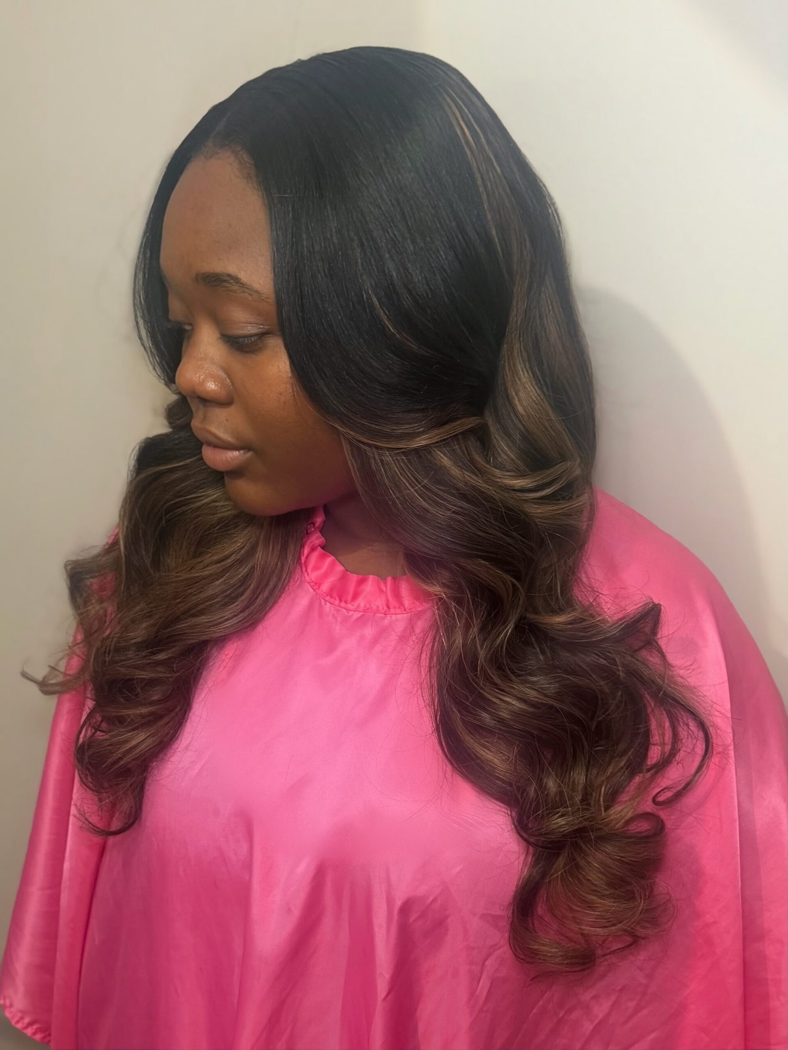 Finished sew-in hairstyle